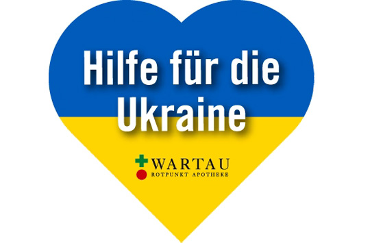 Hilfe für die Ukraine – die Wartau Apotheke sammelt Spenden in Zürich Höngg für Hilfsgüter.